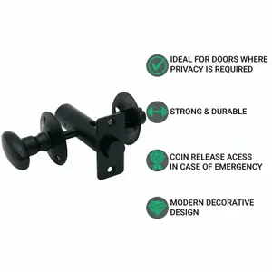 AFIT Matt Black Bathroom Rack Bolt Oval Thumb Turn