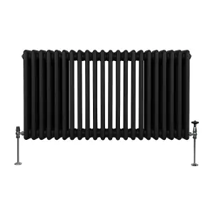 Traditional 3 Column Radiator - 600 x 1012 mm - Black