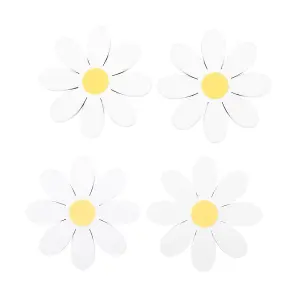 Something Different Spring Time Daisy Coaster (Pack of 4) White/Yellow (One Size)