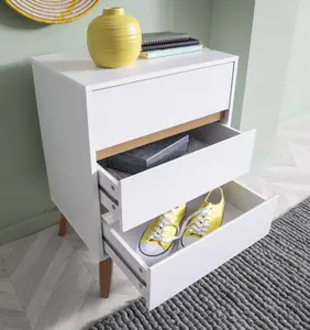 Otto Chest of Drawers Tall 3 Drawer in Classic White