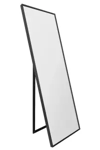 MirrorOutlet The Artus Black Aluminium Edged Cheval Mirror170CM X 58CM