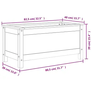 Berkfield Garden Planter White 82.5x40x39 cm Solid Wood Pine