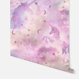 Arthouse Galaxy Unicorn Blush Multi Wallpaper