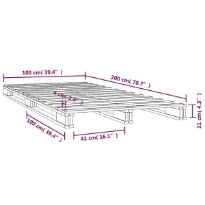 Berkfield Pallet Bed White 100x200 cm Solid Wood Pine