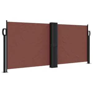 Berkfield Retractable Side Awning Brown 100x1000 cm