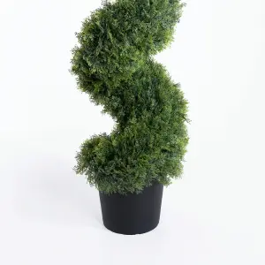 Blooming Artificial 175cm / 5.75ft Artificial Cedar Spiral Topiary (Pair)