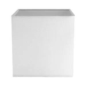 Contemporary and Stylish Ivory White Linen Fabric 16cm Square Lamp Shade