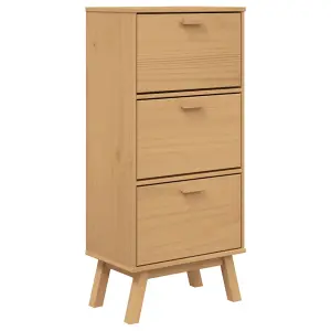 Shoe Cabinet OLDEN Brown 55x35x120cm Solid Wood Pine