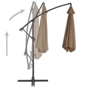 Berkfield Cantilever Umbrella with Aluminium Pole 300 cm Taupe