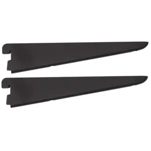 EAI Twin Slot Brackets 370mm Black Pack of 2 - Genuine 32mm Twin Slot Ajustable Wall Shelving