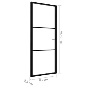 Berkfield Interior Door ESG Glass and Aluminium 83x201.5 cm Black