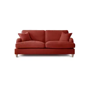 Sofas Express Tenby Apricot Red Tailored Pleat Manhattan 3 Seater Sofa