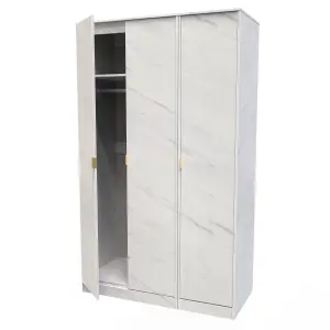 Fuji 3 Door Wardrobe in Marble (Ready Assembled)