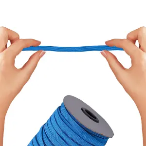 5mm Wide Flat Elastic Band, Adjustable Strech Elastic Cord Flat Tape, Blue - 25 metres