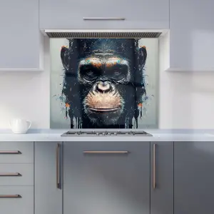 Gorilla Face Splashart Premium Glass Kitchen Splashback W600mm x H650mm