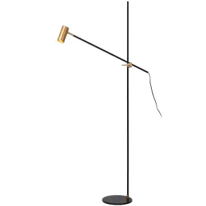 Lucide Philine Vintage Floor Reading Lamp - 1xGU10 - Black