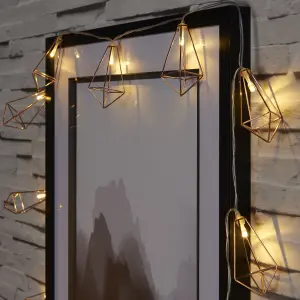 Metal cage Battery-powered Warm white 10 LED Indoor String lights