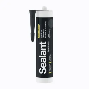 Hemway Hybrid Polymer Sealant & Adhesive Anthracite Grey Waterproof Anti Mould Shower Bath Kitchen Bathroom All-In-One - 1 Pack