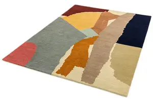 Abstract Multi Wool Handmade Luxurious Modern Easy to Clean Abstract Rug For Dining Room Bldroom And Living Room-200cm X 290cm