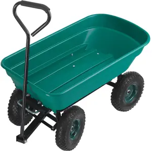 Garden Trolley - tip function, padded handle,  - green