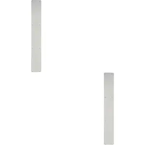 2x Plain Door Finger Plate 650 x 75mm Satin Anodised Aluminium Push Plate