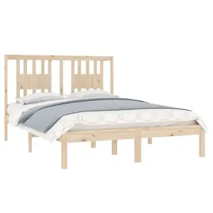 Berkfield Bed Frame Solid Wood 135x190 cm Double