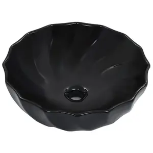 Wash Basin 46x17 cm Ceramic Black