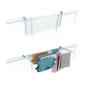 Duo 118, Folding clotheshorse for balustrades, exteriors and balconies, Width 118 cm White