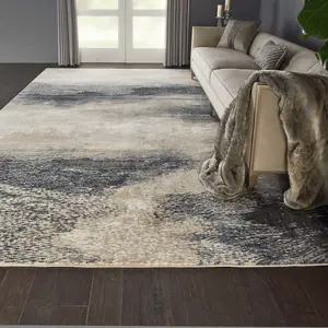 Beige Luxurious Modern Abstract Easy to Clean Rug For Bedroom & Living Room-160cm X 221cm