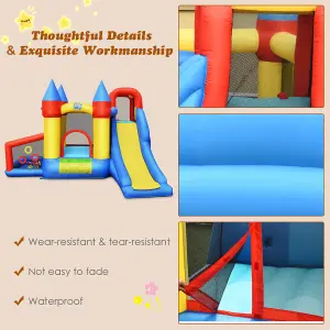 Costway Inflatable Bounce House Kids Bouncy Castle Jumping Climbing Slide w/ Air Blower