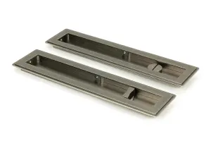 From The Anvil Pewter 250mm Art Deco Rectangular Pull - Privacy Set