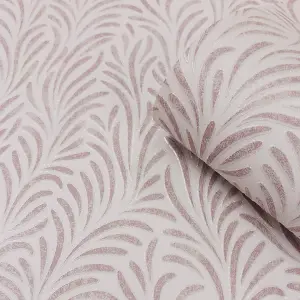 Muriva BLush Floral Mica effect Embossed Wallpaper