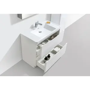 Stanhope 900mm Single Bathroom Vanity with Semi-Recessed Resin Basin Gloss White