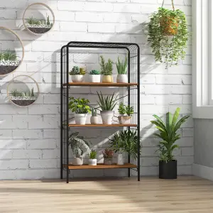 Costway 4-Tier Bookshelf Open-Back Storage Shelf Display Rack Metal Frame Shelving Unit