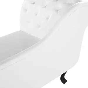 Right Hand Chaise Lounge Faux Leather White NIMES