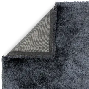 Ultra Thick Plush Shaggy Rug Dark Navy Blue Rug 200x300cm for the