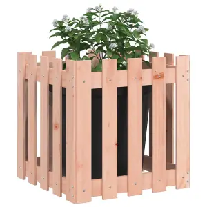 Berkfield Garden Planter with Fence Design 50x50x50 cm Solid Wood Douglas