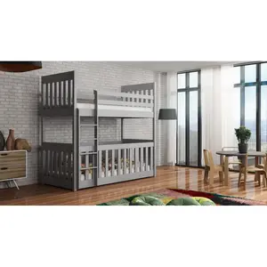 Magee Single (3') Standard Bunk Bed Grey Matt