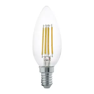 Eglo LED E14 Clear C35 Lightbulb 2700K - Pack of 4