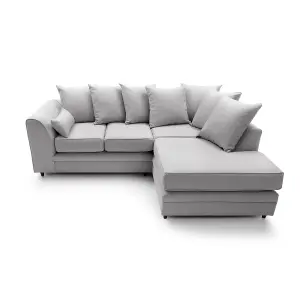 Darcy Corner Sofa Right Facing in Light Grey Linen Fabric