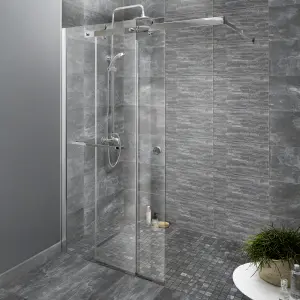 Shaded slate Anthracite Matt Split Face Porcelain Indoor Wall Tile Sample