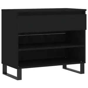 Berkfield Shoe Cabinet Black 70x36x60 cm Engineered Wood