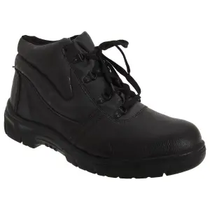 Grafters Mens Grain Leather Padded Ankle Safety Toe Cap Boots Black (37 EUR)