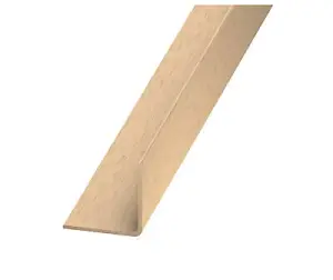 CQFD Light brown Polyvinyl chloride (PVC) Angle profile, (L)2m (W)20mm (D)20mm (T)1.2mm