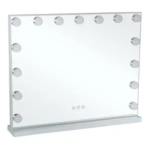 Frameless Hollywood Makeup Cosmetic Mirror with 15 LED Bulbs Dimmable 58cm W x 46cm H