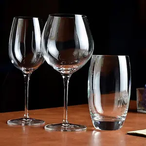 Luigi Bormioli Crescendo Clear Round Crystal Modern Bourgogne Glasses Set 660ml Pack of 4