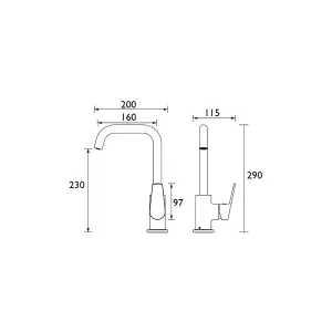 Bristan Vela Chrome effect Kitchen Mixer Tap