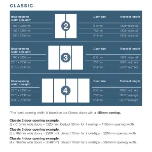 Spacepro Sliding Wardrobes Full length Matt White frame Single panel door, (H) 2220mm x (W) 762mm