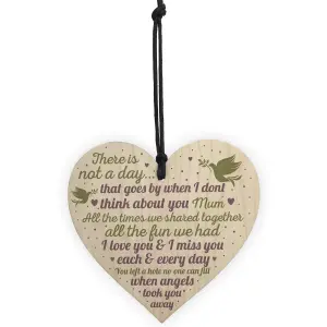 Red Ocean MUM Memorial Bauble Christmas Tree Plaques Wooden Heart Decoration Sign Gift