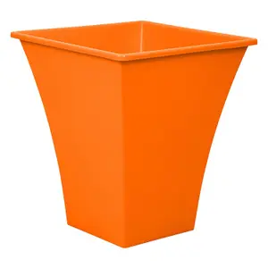 simpa 2PC Orange Large Metallic Style Plastic Planters.